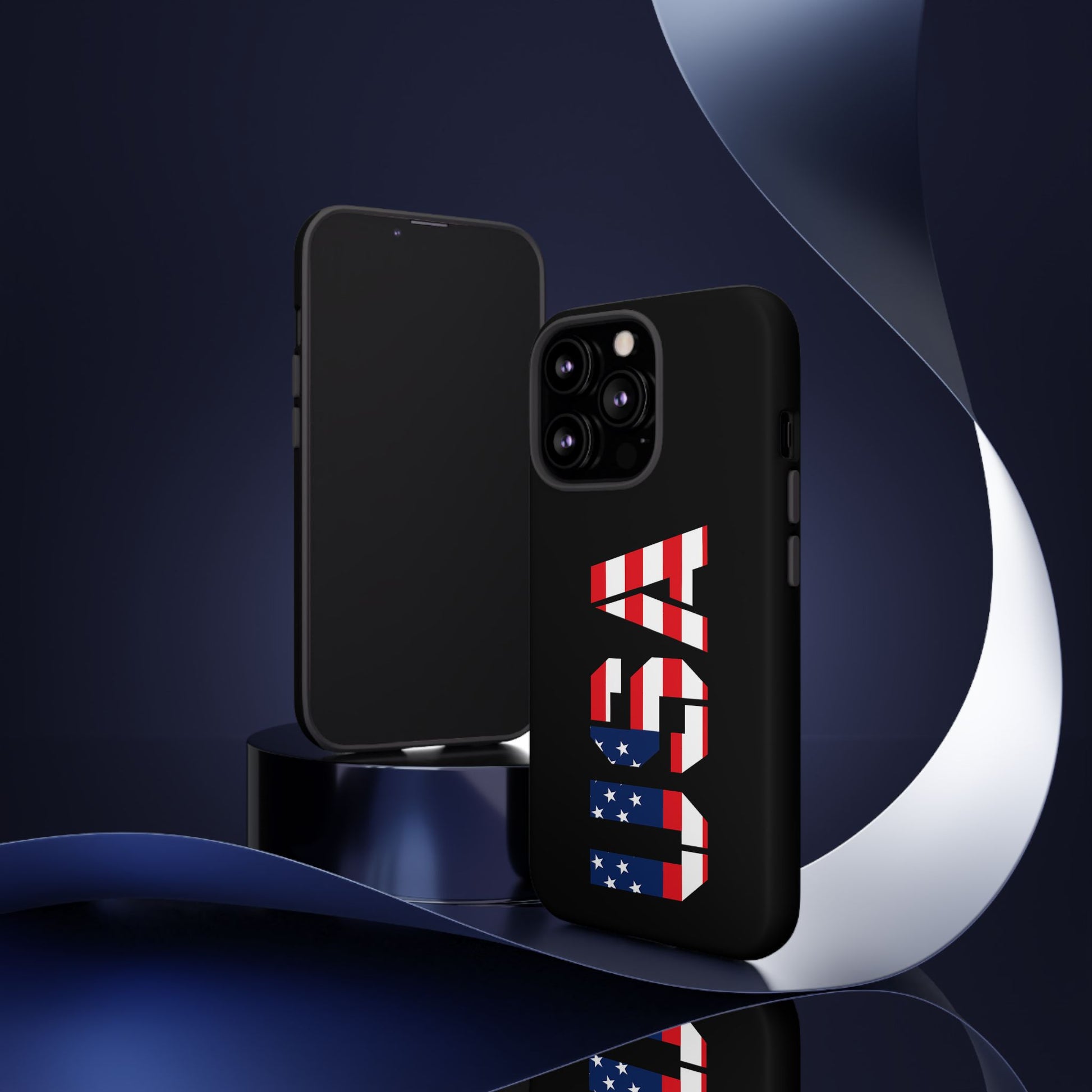USA patriotic American flag tough phone case by Printify with bold flag design and durable protective material.