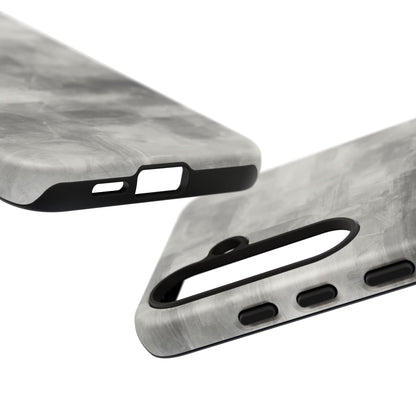 Abstract gray grid phone case for iPhone, tough protective cover by Printify, featuring a modern geometric design.