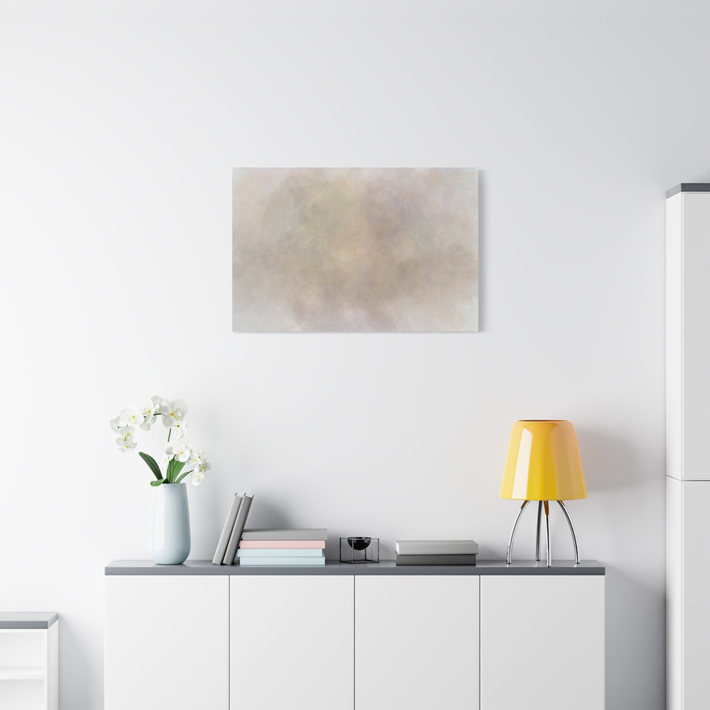 Soft Neutral Abstract Fog Canvas