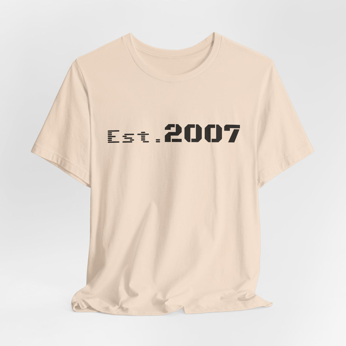 Vintage Est. 2007 T-shirt by Printify featuring a classic design with the established year on a comfortable cotton tee.