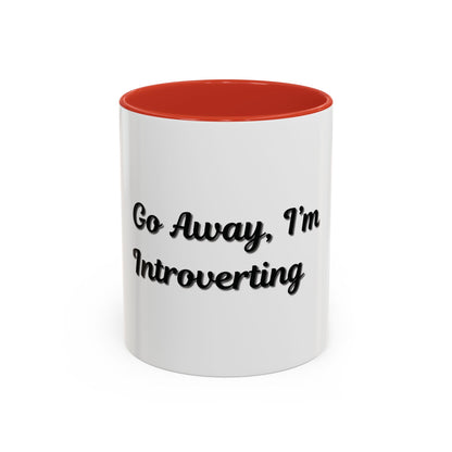 Introvert Coffee Mug - Go Away, I'm Introverting - Black Accent for Relaxing Moments - TRV