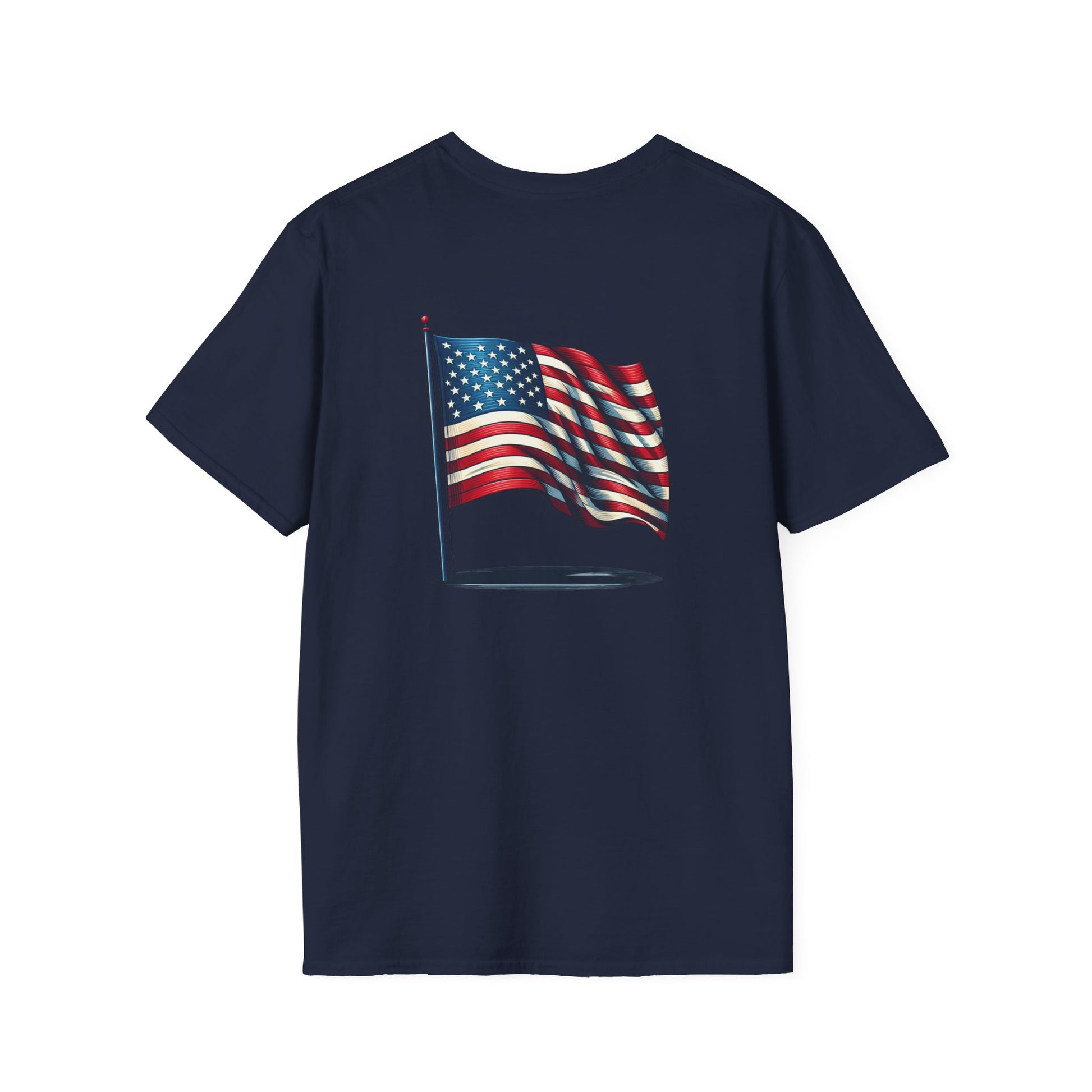 Patriotic Unisex Softstyle T-Shirt, American Flag Tee, USA Pride Shirt, Perfect for Independence Day, Casual Wear - TRV
