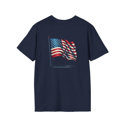 Patriotic Unisex Softstyle T-Shirt, American Flag Tee, USA Pride Shirt, Perfect for Independence Day, Casual Wear - TRV