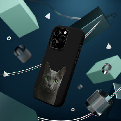Russian Blue Cat Phone Case — Magnetic Impact-Resistant iPhone Cover