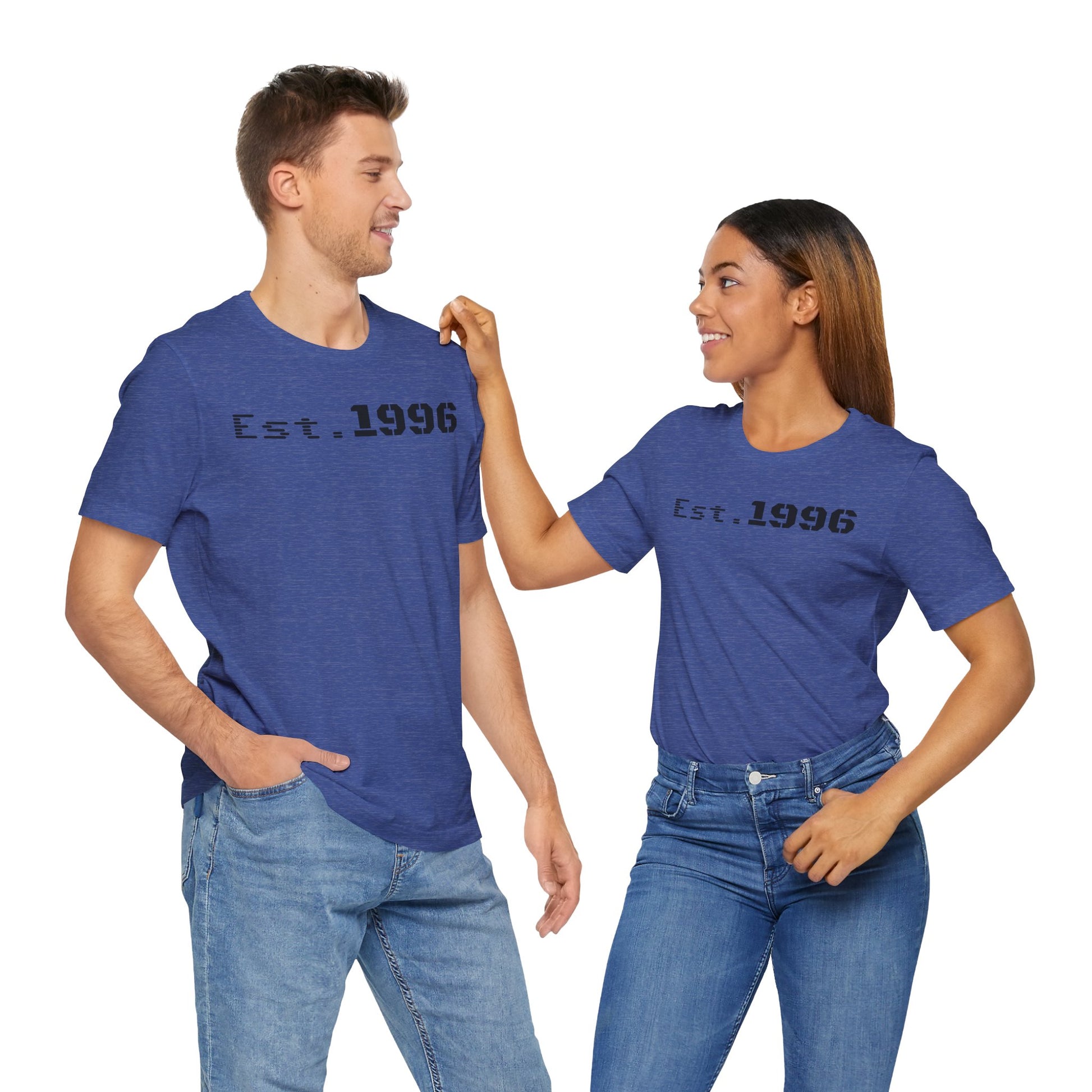 Unisex Jersey Tee - 'Est. 1996' Graphic Shirt, Birthday Gift, Casual Wear, Vintage Style, Retro Fashion, Gift for Him/Her - TRV