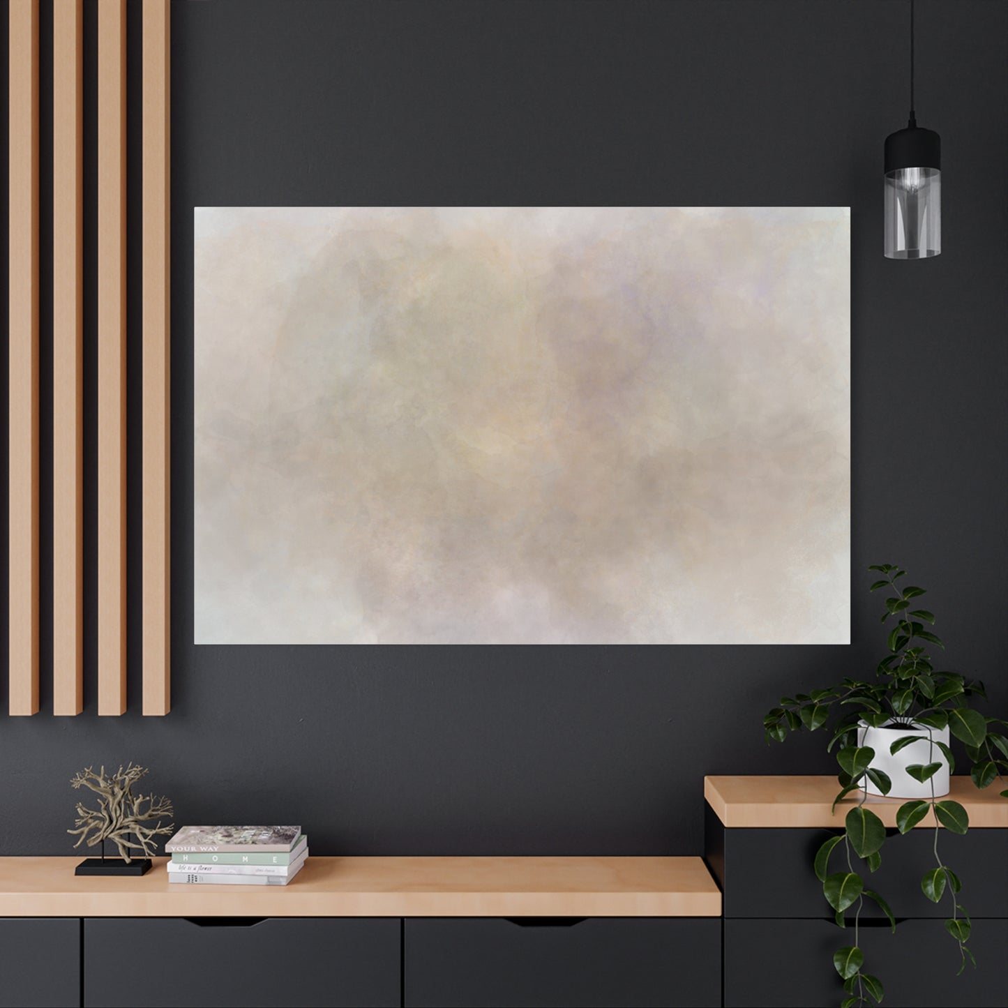 Soft Neutral Abstract Fog Canvas