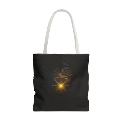 Radiant Starburst Tote Bag | Golden Light Celestial Design - TRV