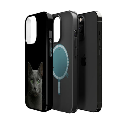 Russian Blue Cat Phone Case — Magnetic Impact-Resistant iPhone Cover