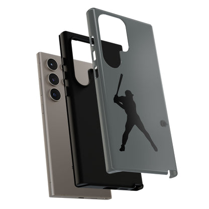 Black baseball silhouette tough phone case for iPhone, durable protective sport-themed cover by Printify.