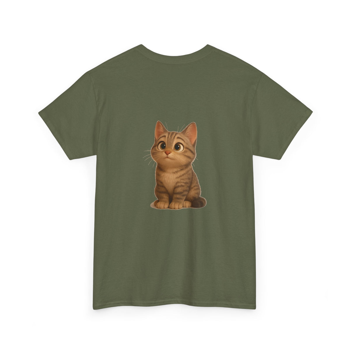Brown kitten graphic T-shirt for cat lovers featuring a cute cat illustration on a comfortable Printify T-shirt.