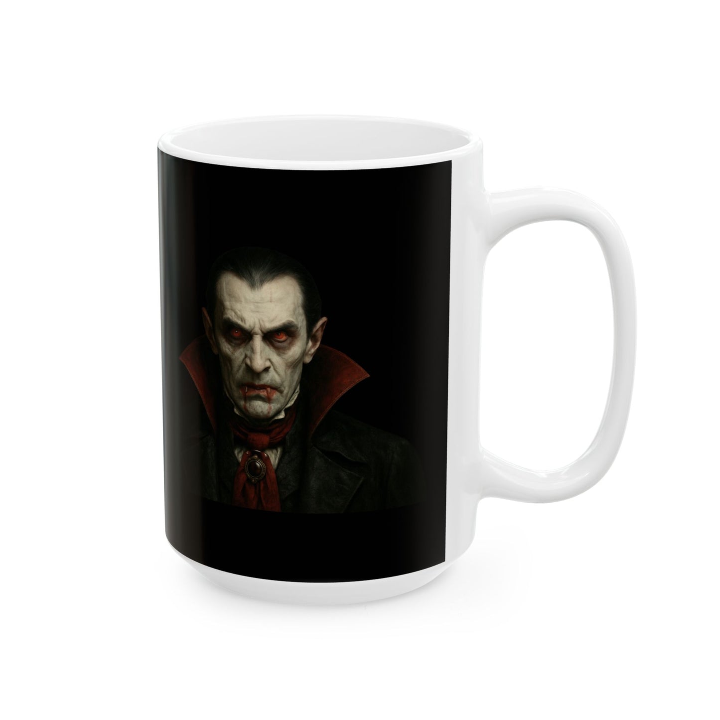 Gothic Dracula Vampire Ceramic Mug, Perfect for Halloween, Spooky Gifts, Coffee Lovers, Home Decor, 11oz & 15oz Sizes - TRV