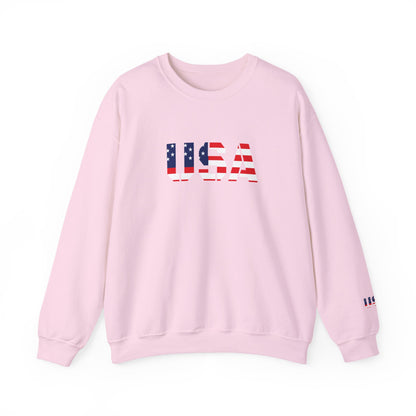 USA Flag Unisex Crewneck Sweatshirt, Cozy Apparel, Casual Wear, Independence Day Gift, Americana Style