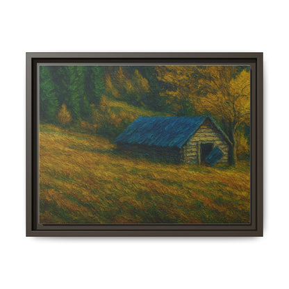 Framed Matte Canvas Print, Rustic Artwork, Farmhouse Decor, Nature Wall Art, Gift for Home, Autumn Decor, Landscape Painting