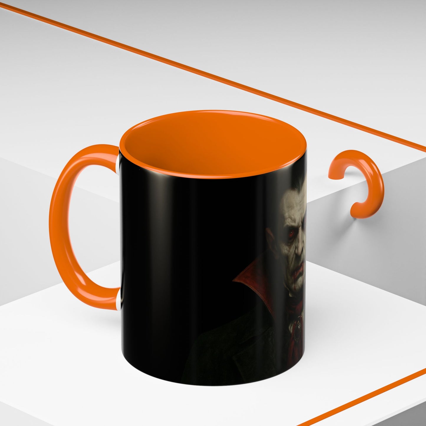 Gothic Dracula Vampire Accent Coffee Mug | Spooky Halloween Gift, Unique Home Decor, Collector's Mug, Coffee Lover's Gift