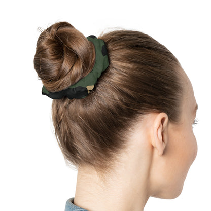 Camo Print Scrunchie — Military Green Camouflage Hair Accessory