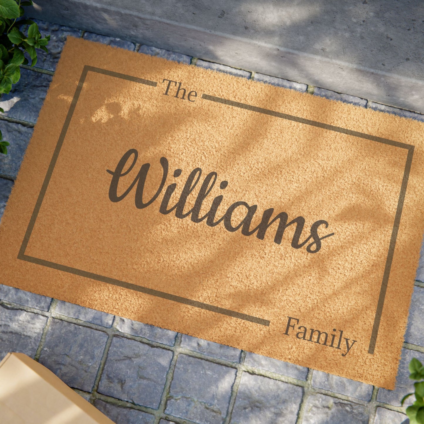 Script Monogram Welcome Doormat | Personalized Last Name Doormat - TRV