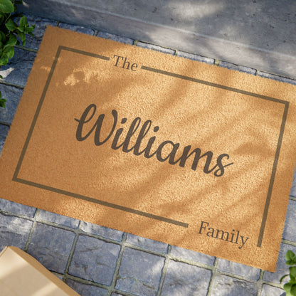 Script Monogram Welcome Doormat | Personalized Last Name Doormat - TRV