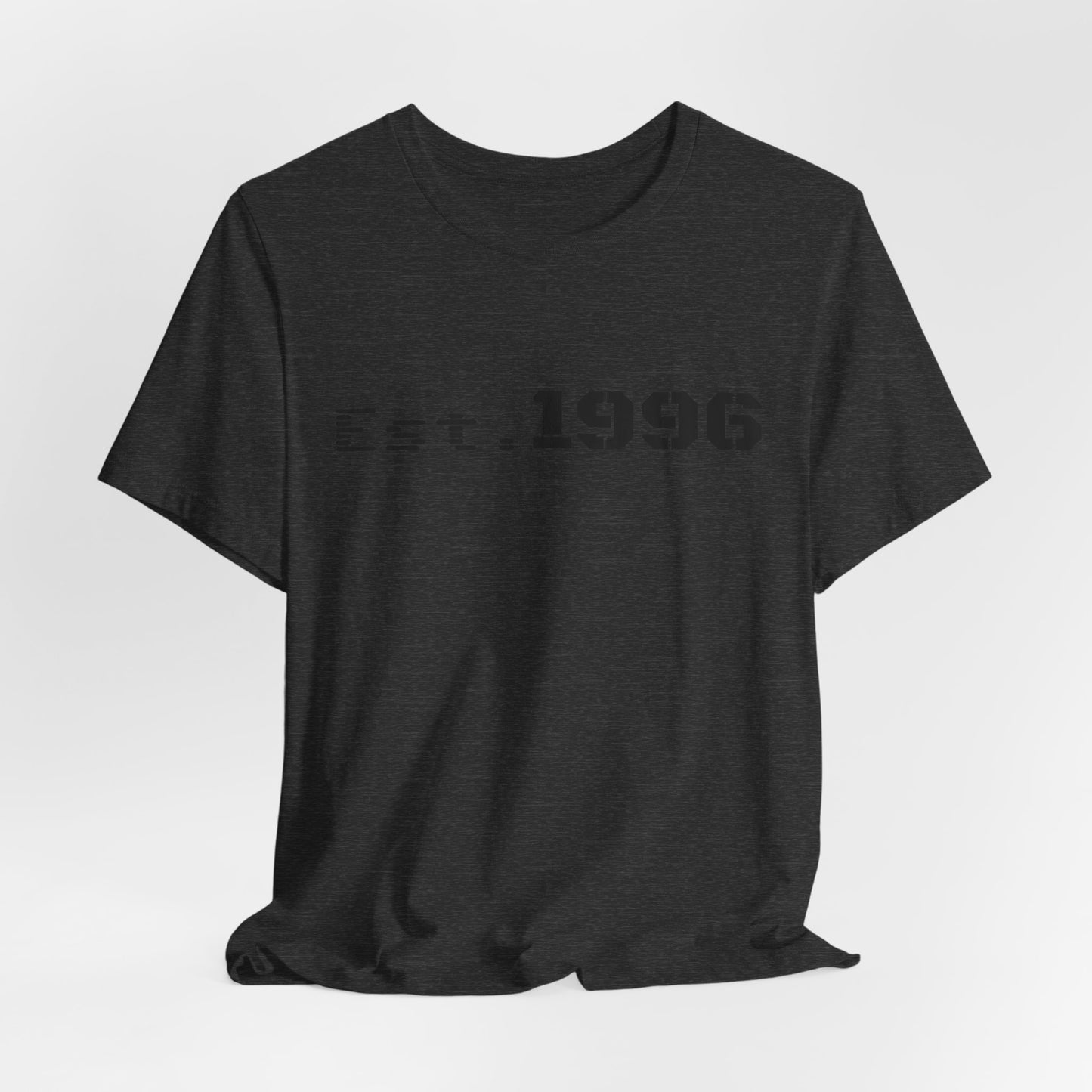Vintage Est. 1996 T-shirt by Printify featuring a classic design, perfect for birthday celebrations and vintage style enthusiasts.
