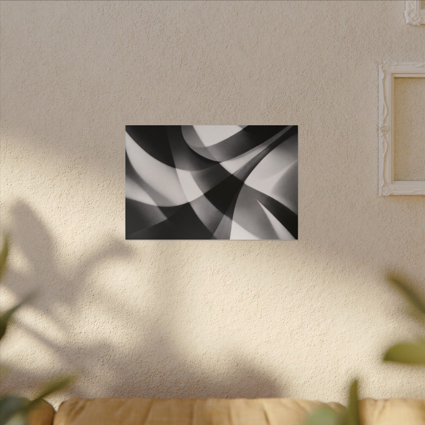 Abstract Black and White Swirl Matte Canvas
