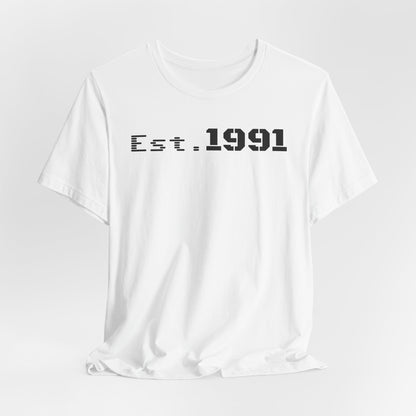 Established 1991 Unisex Jersey Tee | Vintage Anniversary Gift | Casual Wear, Birthday Shirt, Retro Style, Statement Tee, Gift for Him/Her - TRV