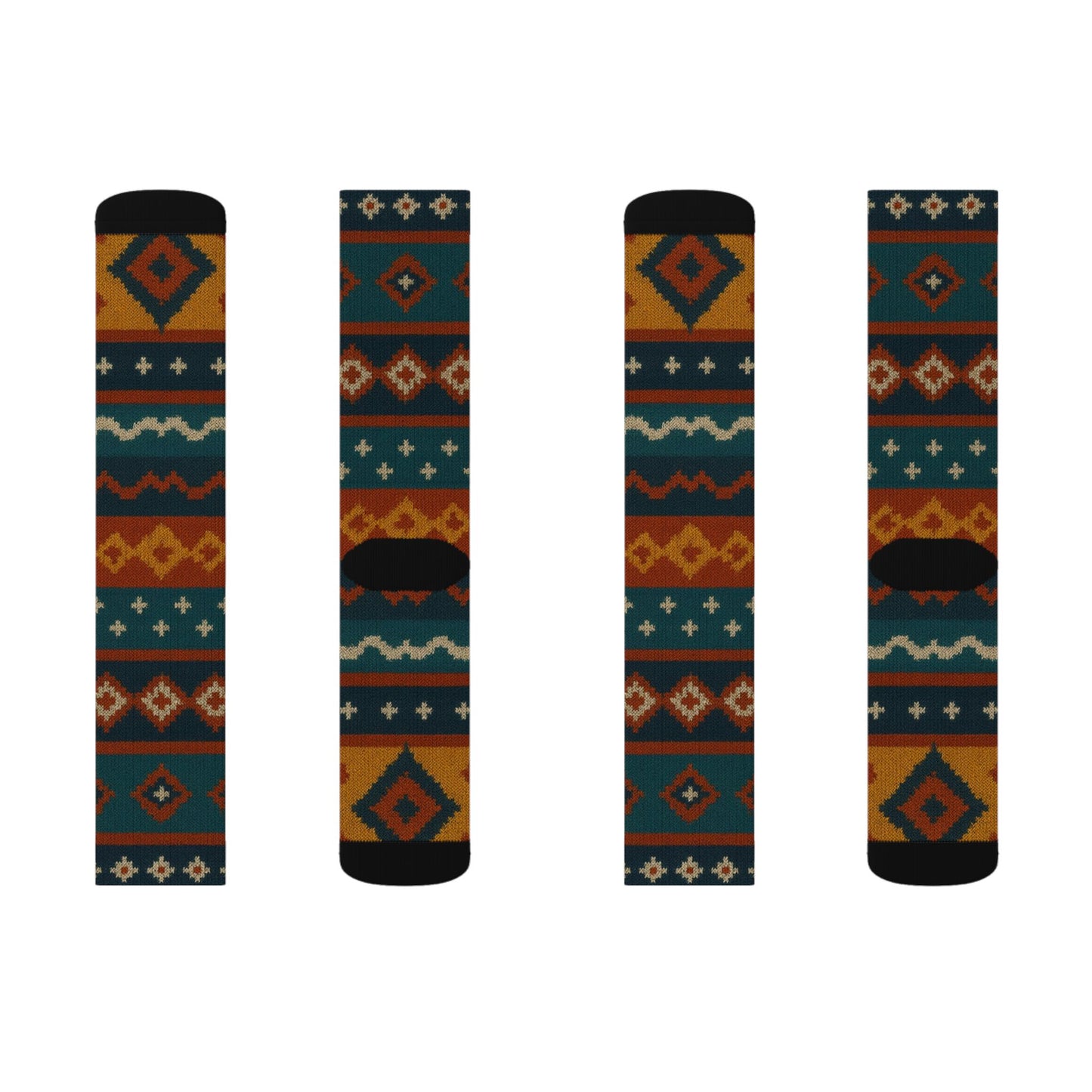 Southwestern Aztec Pattern Socks | Tribal Geometric Printed Socks