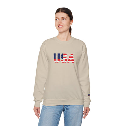 USA Flag Unisex Crewneck Sweatshirt, Cozy Apparel, Casual Wear, Independence Day Gift, Americana Style