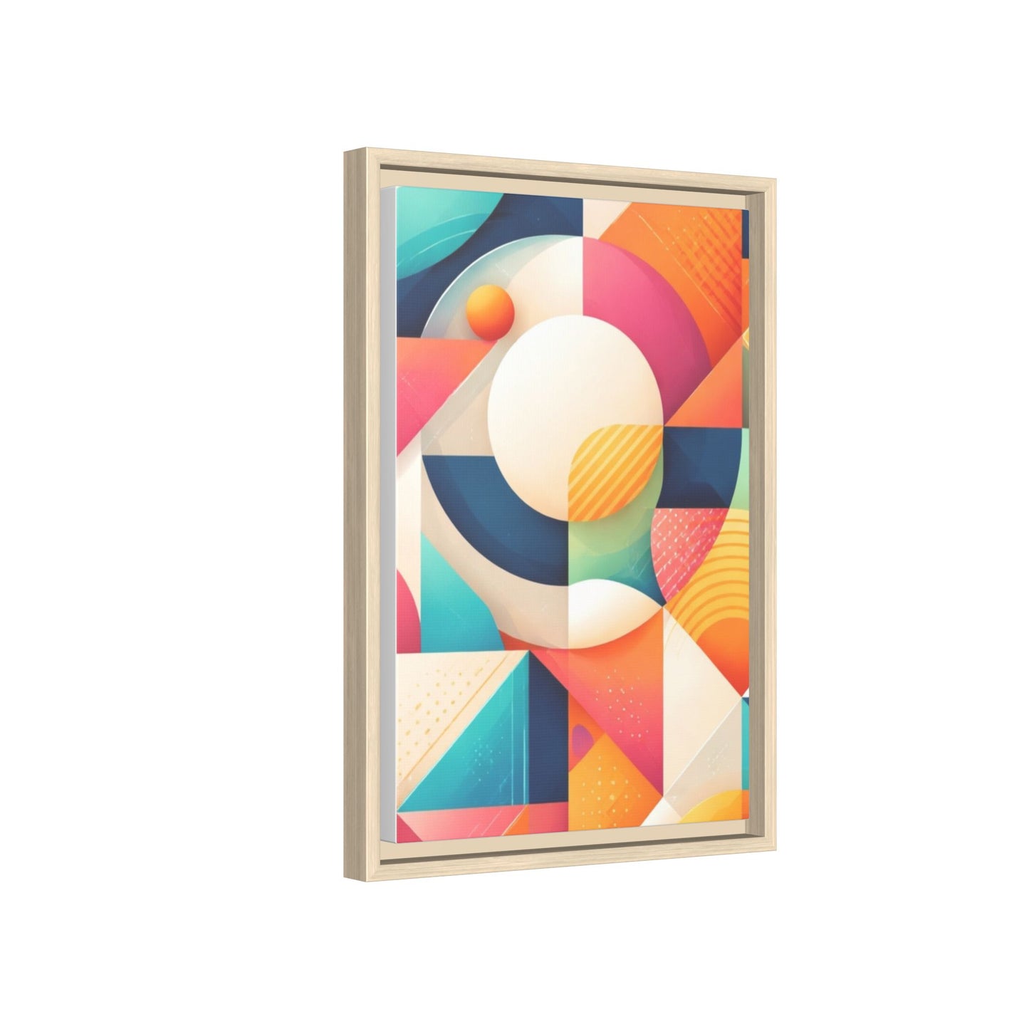 Colorful Geometric Abstract Art Matte Canvas Framed