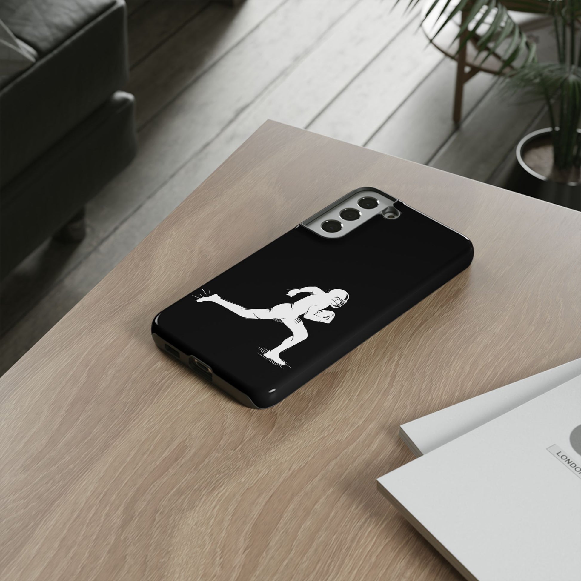 Football Player Phone Case, Tough Cases, Sports Phone Cover, Gift for Athletes, iPhone & Samsung Accessories, Running Player Design - TRV