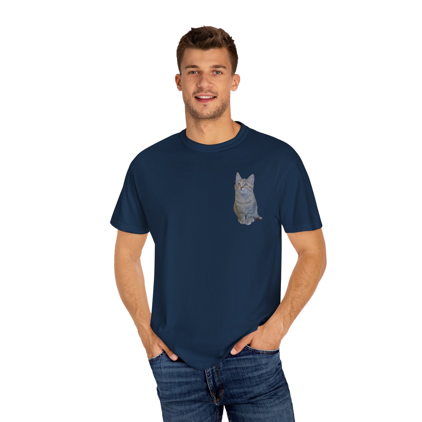 Whimsical Cat Pocket T-Shirt for Cat Lovers - TRV