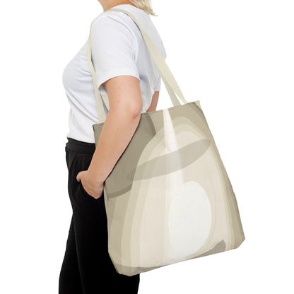 Neutral Abstract Light Beam Tote Bag | Minimalist Geometric Pattern