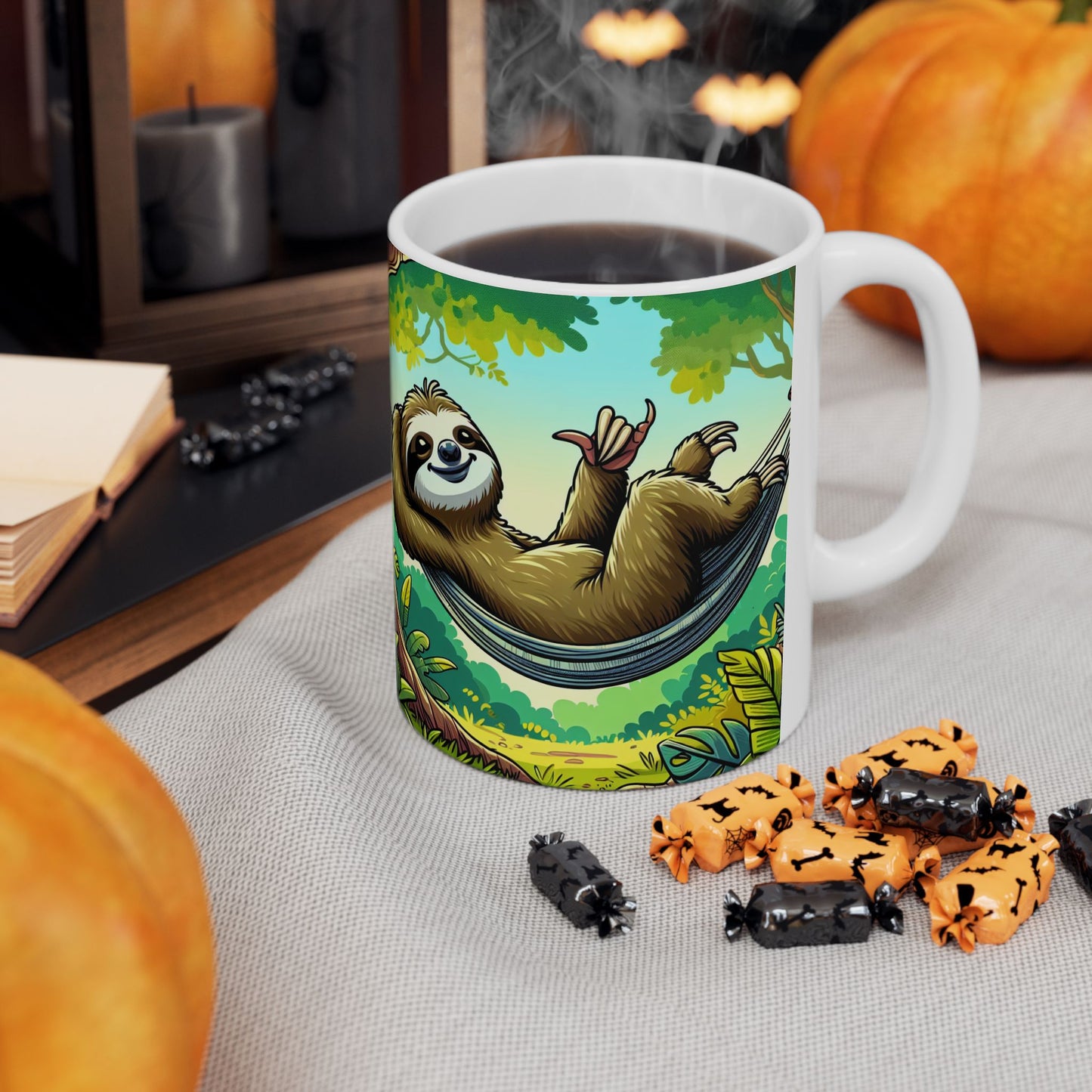 Sloth Lovers Ceramic Mug - Cute Jungle Coffee Cup, Gift for Nature Lovers, Relaxation Mug, Birthday Present, Unique Kitchenware