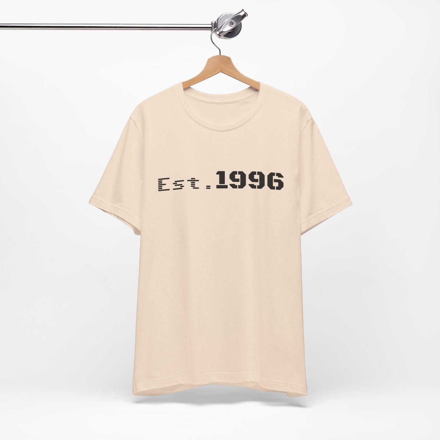 Vintage Est. 1996 T-shirt by Printify featuring a retro design, perfect as a birthday gift celebrating a birth year.