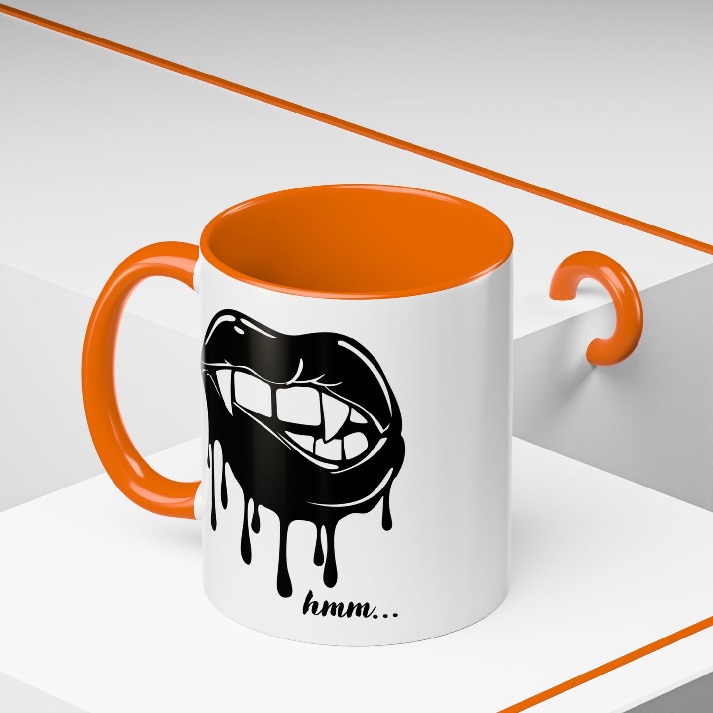 Dripping Lip Coffee Mug – "hmm..." Accent Ceramic Mug (11/15oz)