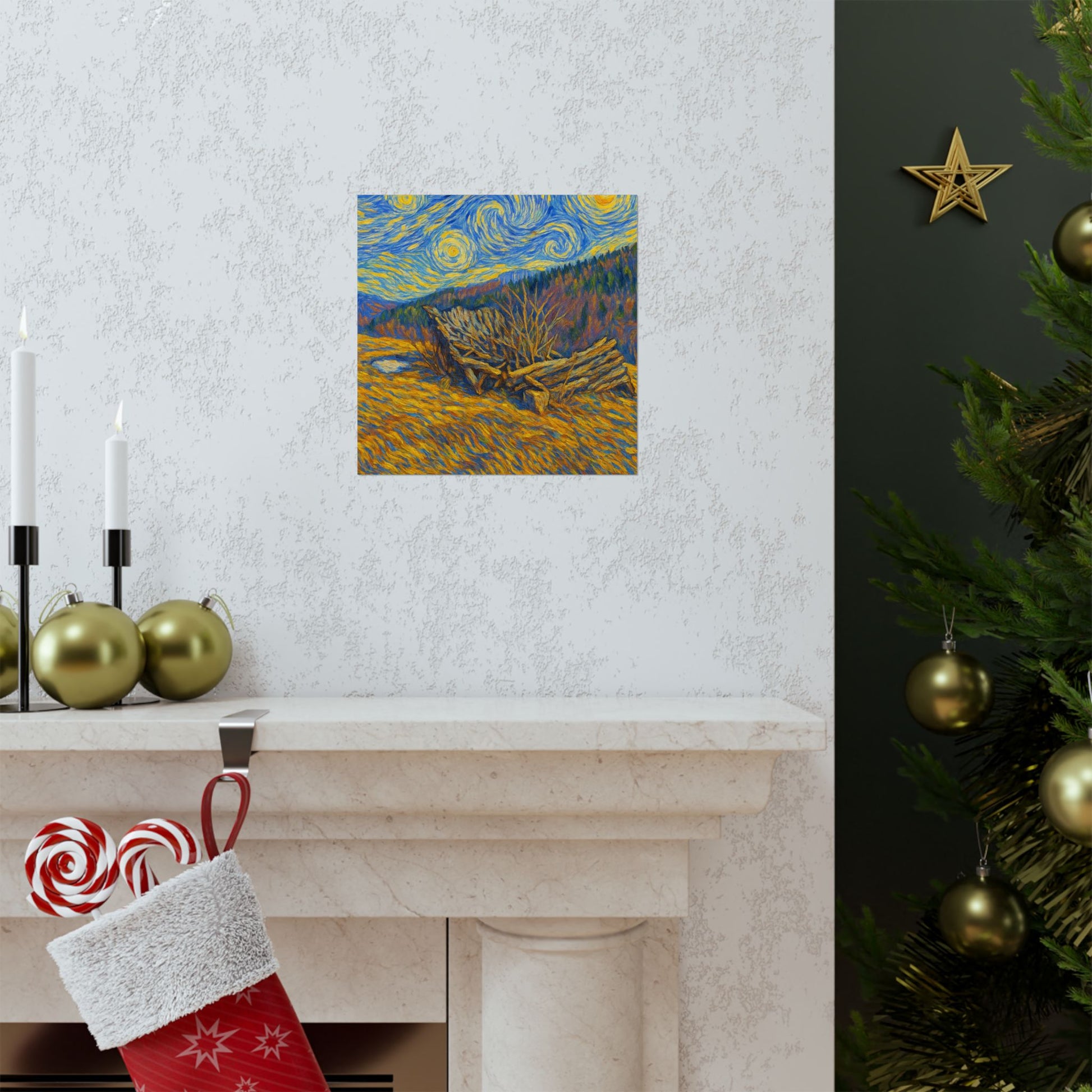 Matte Vertical Posters of Starry Night - Art Print for Home Decor, Wall Art, Gift for Art Lovers, Bacground for Celebrations - TRV
