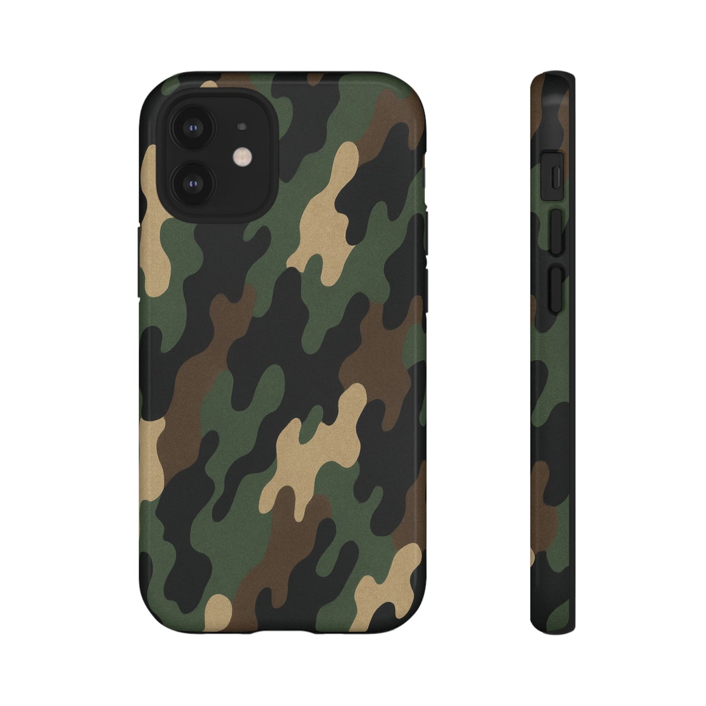 Camouflage tough phone case from Printify with rugged camo design, offering durable protection for smartphones.