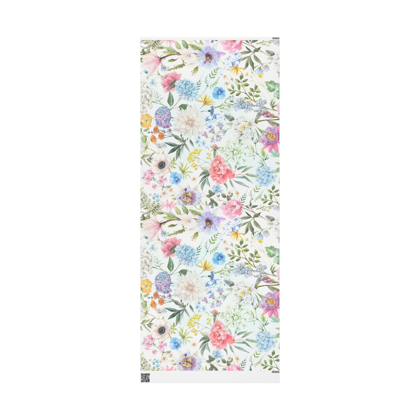 Floral Watercolor Wrapping Paper Roll — Pastel Flowers Gift Wrap for Mother's Day & Spring