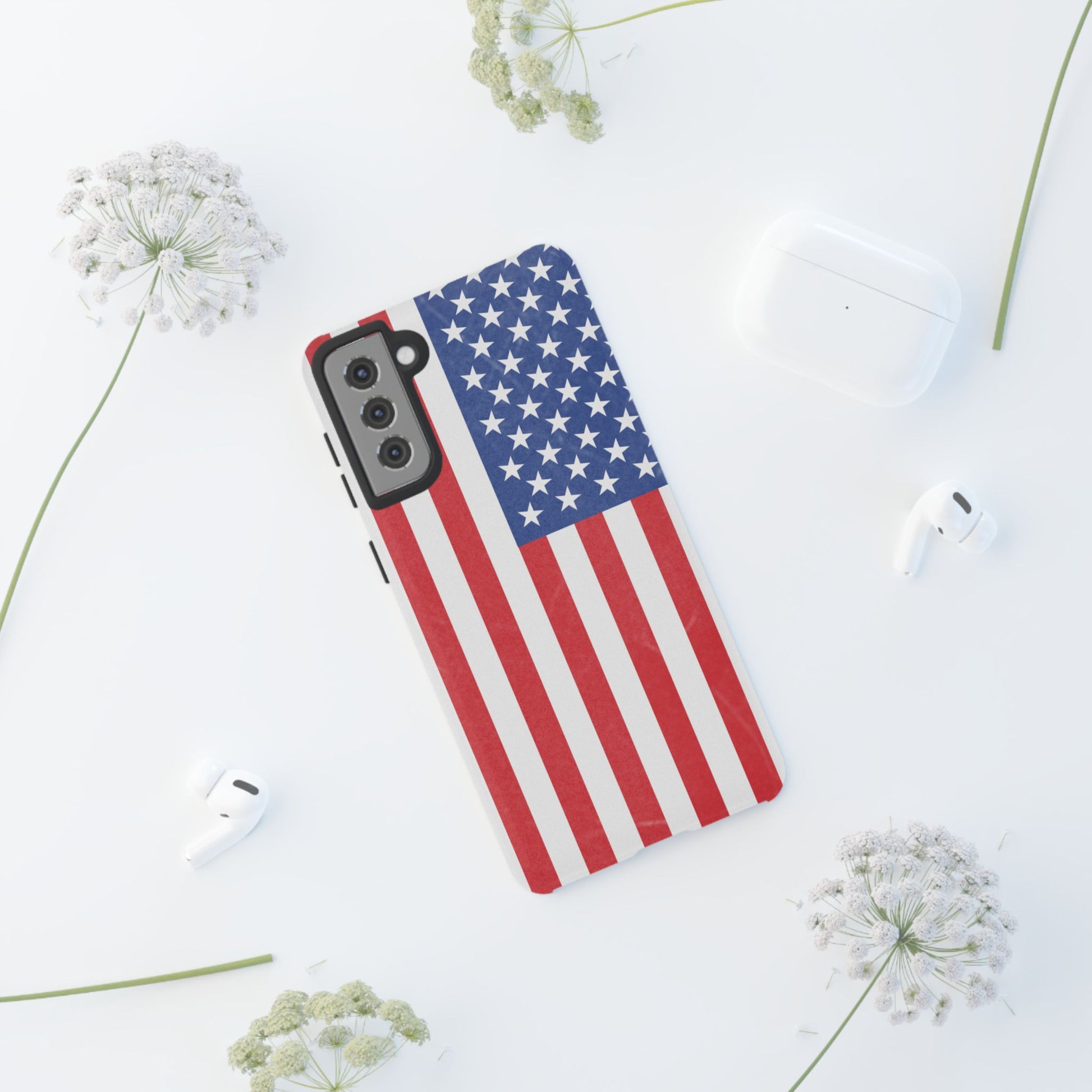 Patriotic Phone Case - Tough Cases for Veterans, USA Lovers, Independence Day, Memorial Day, Flag Design - TRV