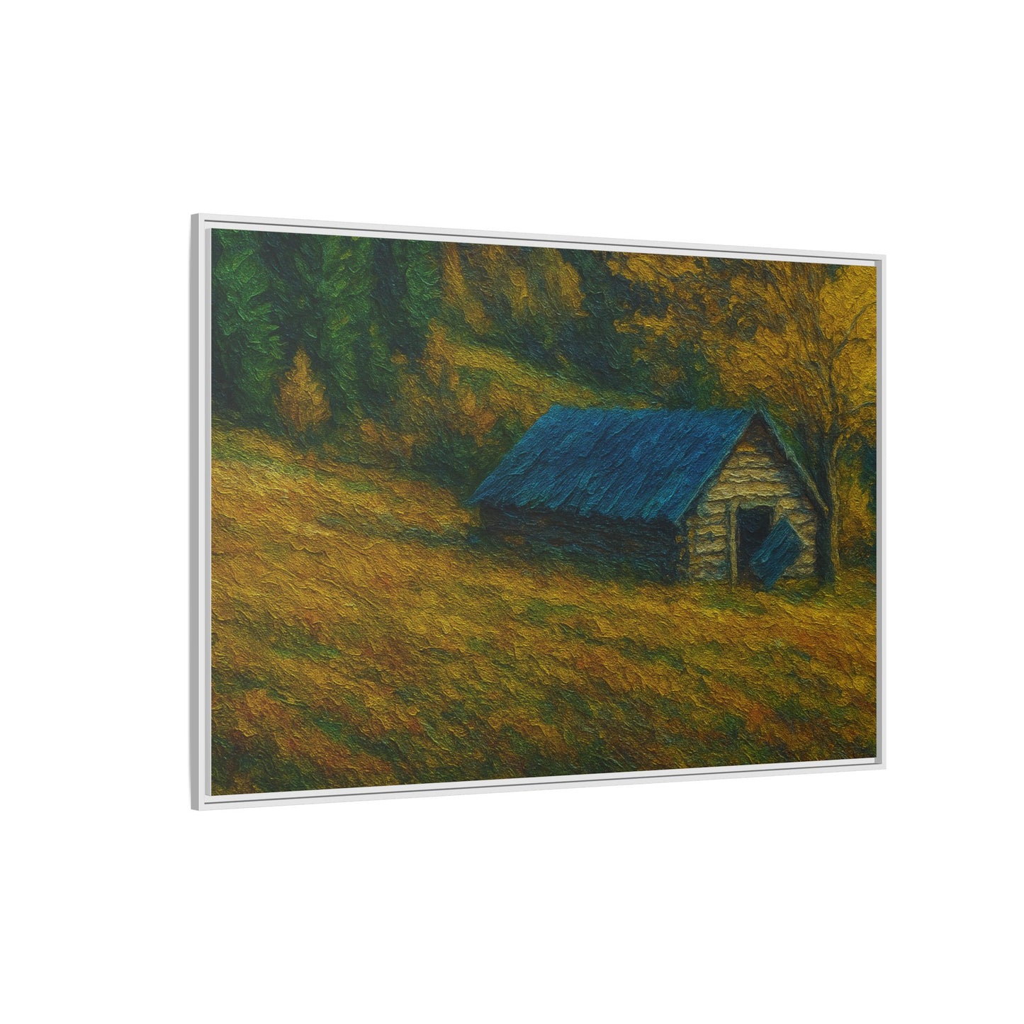 Framed Matte Canvas Print, Rustic Artwork, Farmhouse Decor, Nature Wall Art, Gift for Home, Autumn Decor, Landscape Painting