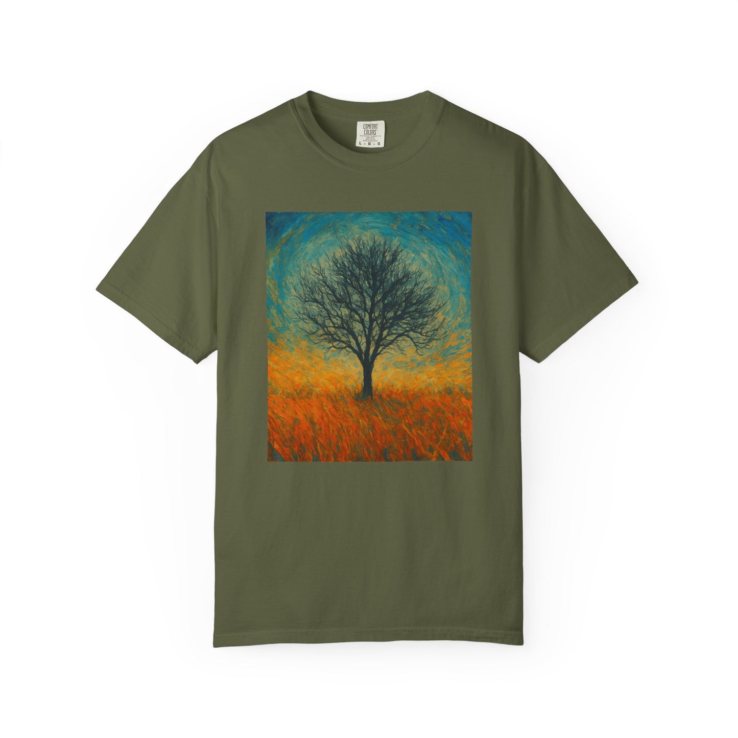 Nature-Themed Unisex Garment-Dyed T-Shirt - Tree Design, Bohemian Tee, Nature Lover Gift, Eco-Friendly Fashion, Casual Wear - TRV