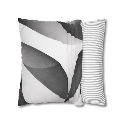 Abstract Black White Wave Pillowcase | Square Pillow