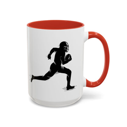 Football Player Themed Accent Coffee Mug, Sports Fan Gift, Unique Mug for Athletes, Coffee Lover, Game Day Essential - TRV