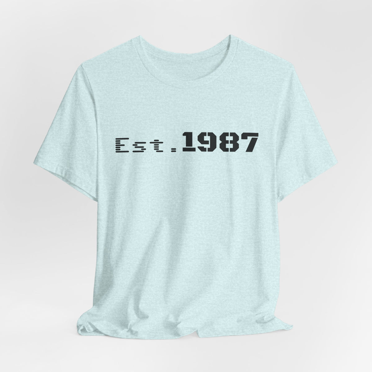 Vintage Est. 1987 T-Shirt by Printify featuring a classic design celebrating the birth year on a casual tee.