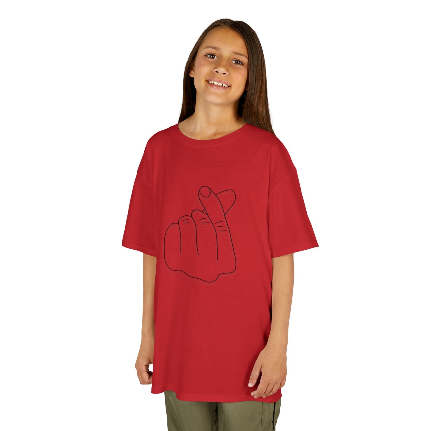 Cute Kids Heavy Cotton Tee - K-Pop Inspired Love Gesture