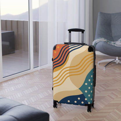 Abstract Waves Carry-On Suitcase — Colorful Modern Travel Luggage