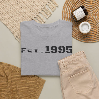 Unisex Heavy Cotton Tee - Est. 1995, Vintage Birthday Gift, Customizable Tee, Retro Unisex Shirt, Casual Everyday Wear