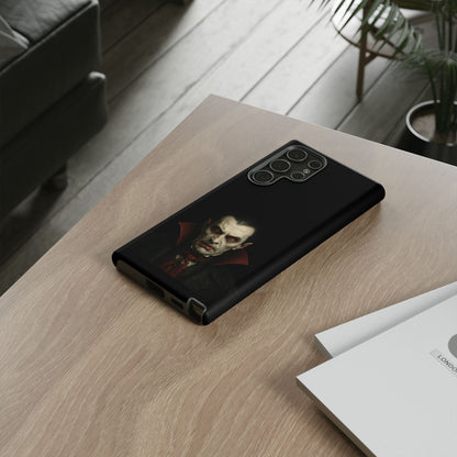 Gothic vampire portrait phone case for iPhone featuring Dracula horror design by Printify.