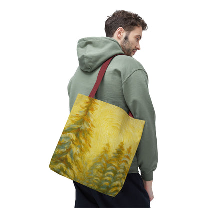 Eco-friendly canvas tote bag with abstract artistic design, ideal for beach or everyday use, by Printify.