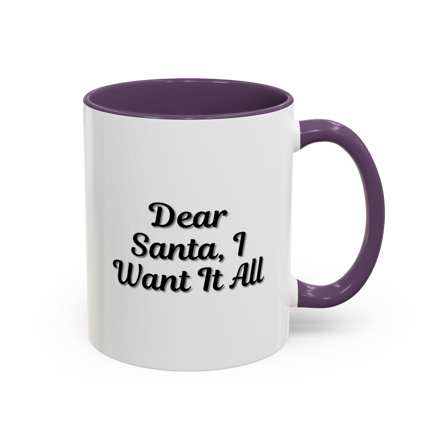 Dear Santa Accent Coffee Mug - Fun Holiday Mug for Christmas Enthusiasts