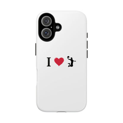 I Love Basketball Phone Case, Sporty Cell Cover, Basketball Gift for Players, Tough Cases, Love for Sports Accessories - TRV
