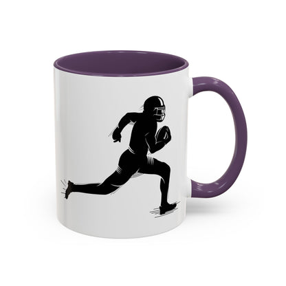 Football Player Themed Accent Coffee Mug, Sports Fan Gift, Unique Mug for Athletes, Coffee Lover, Game Day Essential - TRV
